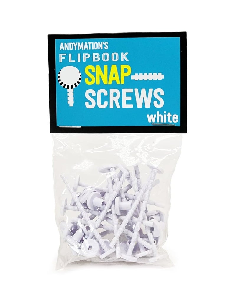 ANDYMATION Snap Screws White for Binding Animated flipbooks Together - Image 1
